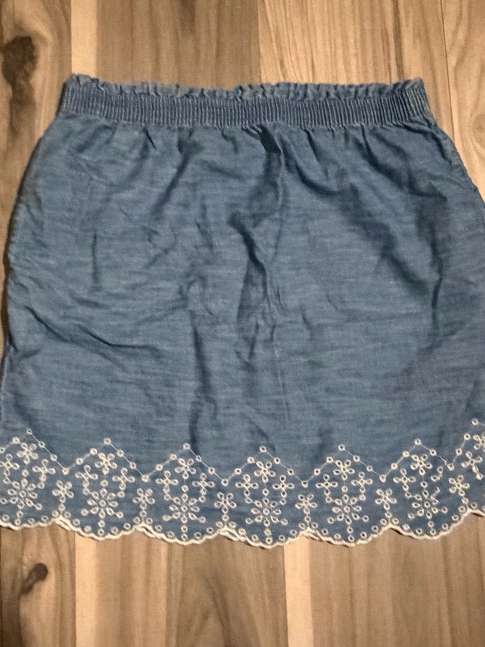 Epic Threads Blue Eyelet Hem Mini Skirt